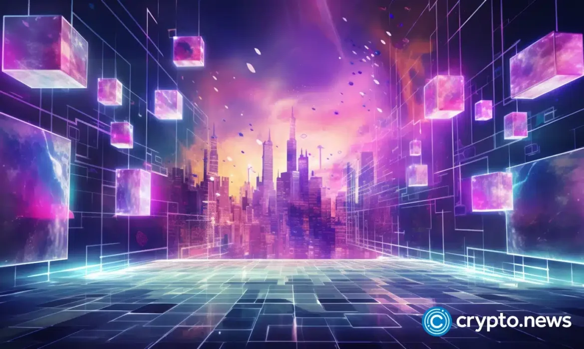 crypto-news-Digital-auction-of-art-blurry-blockchain-background-neon-colors-low-poly-style02.webp.webp